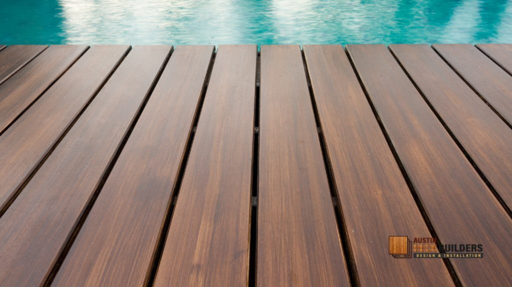 wooden pool deck