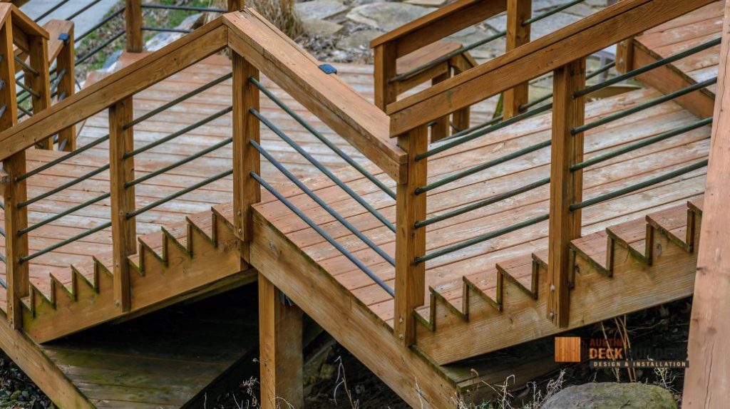 wooden deck stairs